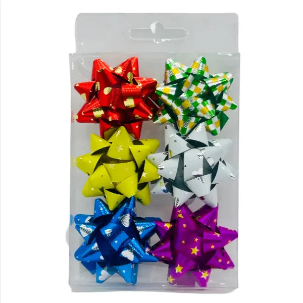 Gift Wrapping Bow Ribbon With Design 6 Colors  Assorted