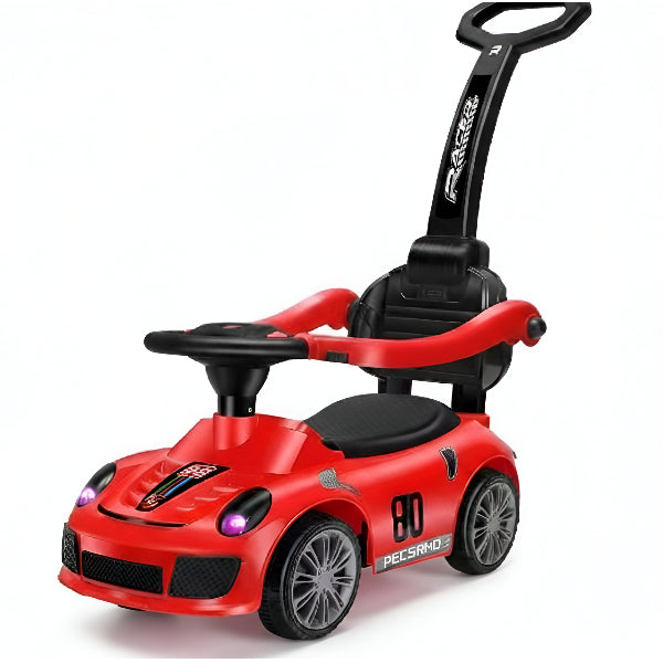 ORBIC Kids Ride-On Push Car with Music & Parental Handle – Red