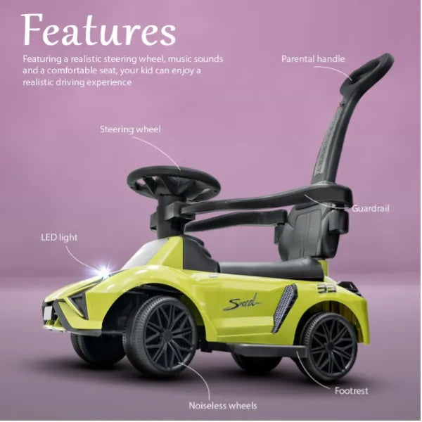 Baybee Kids Ride on Car for Baby with Music, Light & Parental Handle -Green alternate