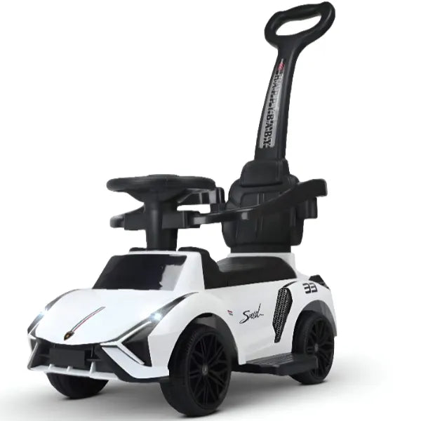 Baybee Kids Ride on Car for Baby with Music, Light & Parental Handle - White