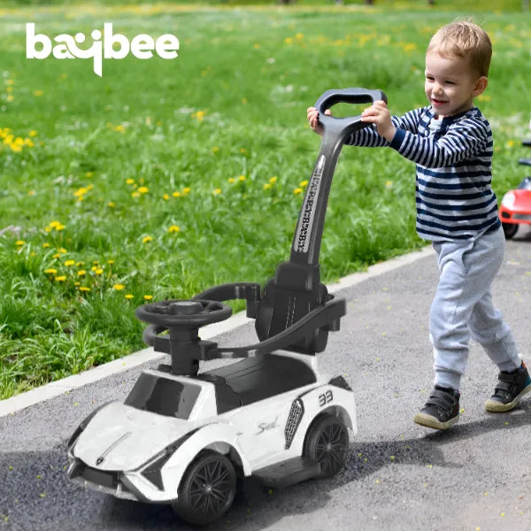Baybee Kids Ride on Car for Baby with Music, Light & Parental Handle - White alternate