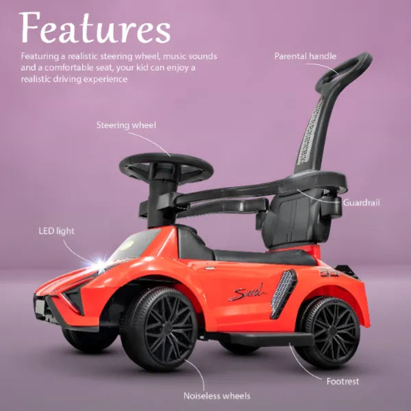 Baybee Kids Ride on Car for Baby with Music, Light & Parental Handle - Red alternate