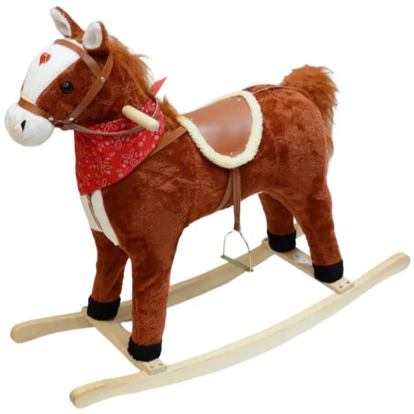 Wooden Rocking Horse For Kids-Brown  - (ROGB90)