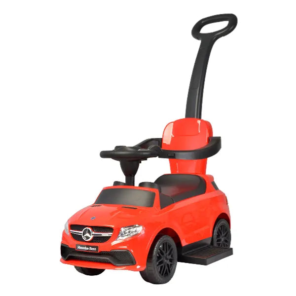 3 IN 1 MERCEDES BENZ PUSH ALONG WALKING STROLLER RIDE ON TOLO CAR  - RED COLOUR