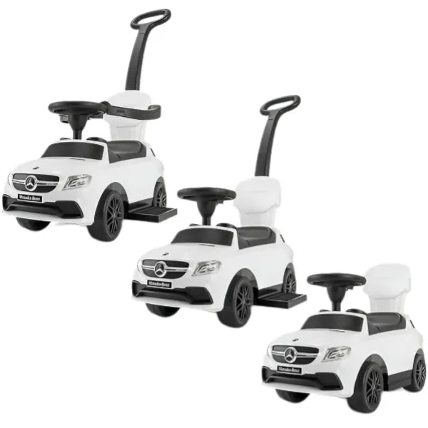 3 IN 1 MERCEDES BENZ PUSH ALONG WALKING STROLLER RIDE ON TOLO CAR - WHITE COLOUR alternate