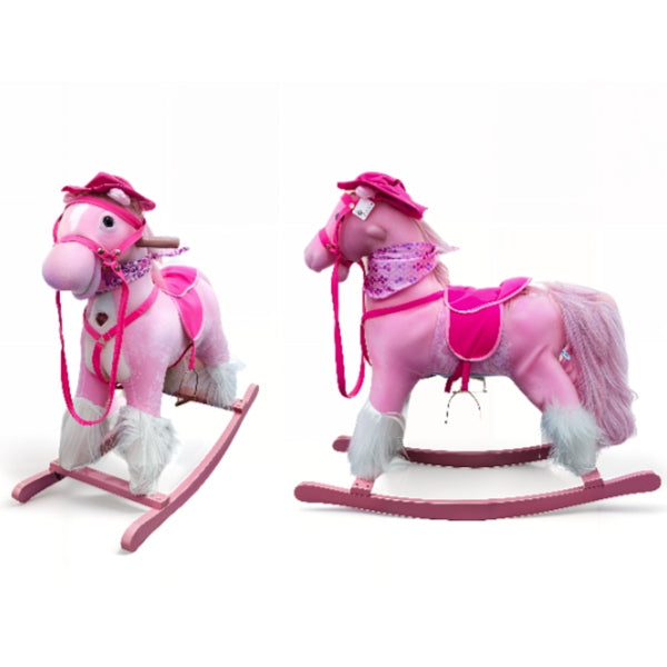 Wooden Rocking Horse Ride on For Kids-Pink (ROIS63)