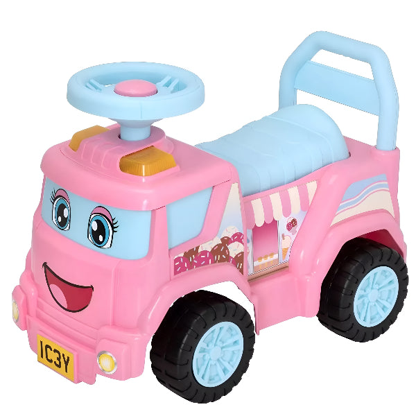 Evo Ice Cream Truck Ride-On For Kids – Foot-To-Floor Toddler Push Toy
