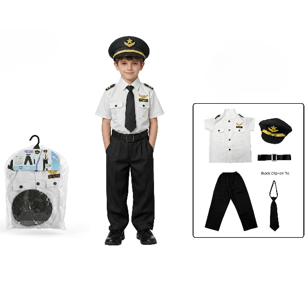 ChildrenÕs Pilot Uniform Costume, Size S, 110-120 cm- Medium Size