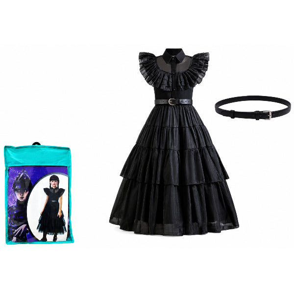 Girls Halloween Black Gothic Costume Dress – Xl