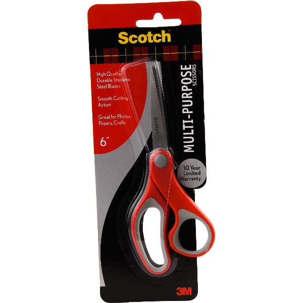 Scotch Multi-Purpose Scissors 1426 – 6 Inch Stainless Steel Comfort Grip Scissors