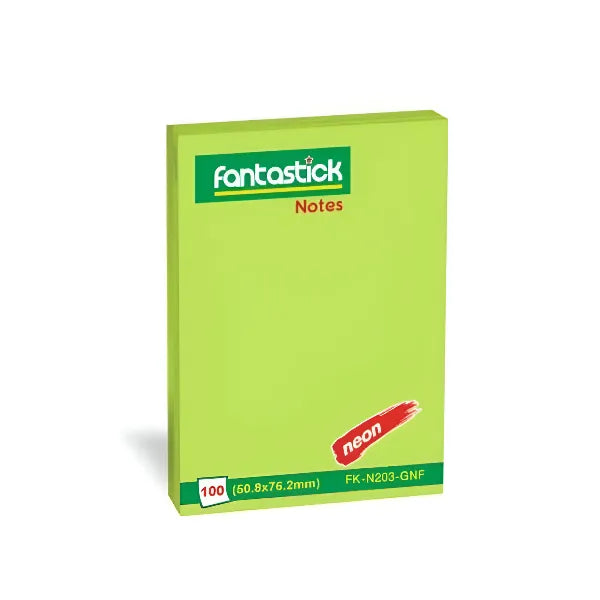 Fantastick Fluorescent Green Sticky Notes – 100 Sheets 2x3"