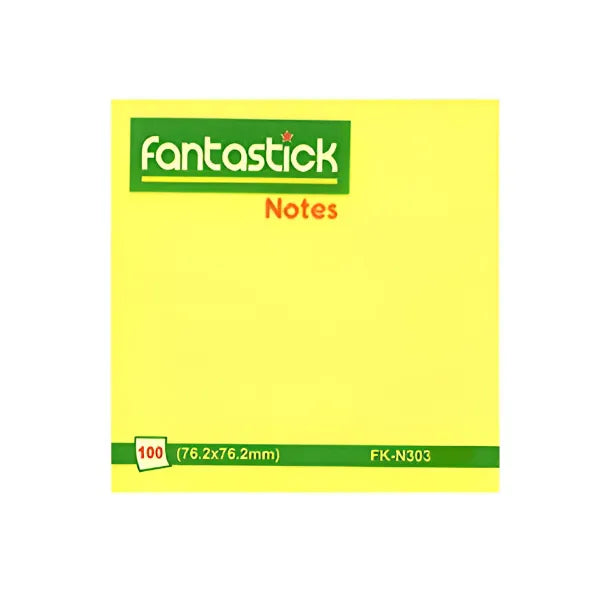 Fantastick Yellow Sticky Notes – 100 Sheets