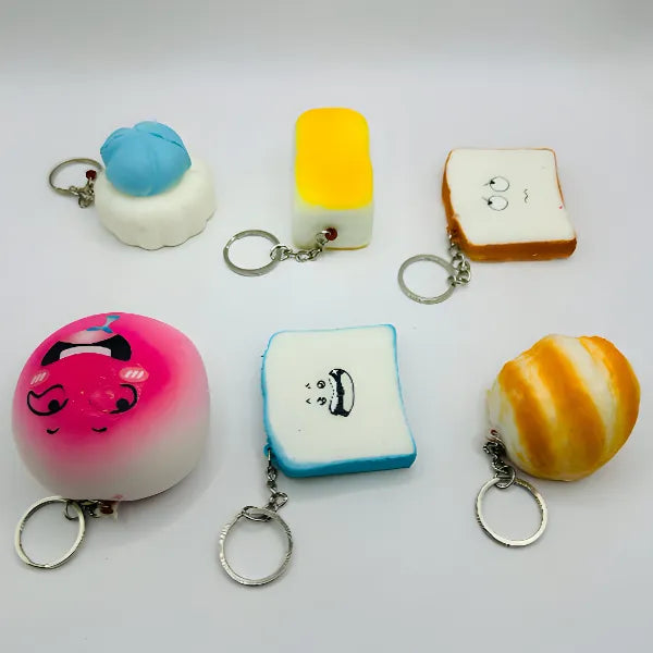 Squishy Snack Keychains – Cute & Squeezy Food-Themed Toys - Assorted 1 Pcs Set (SFSC23)