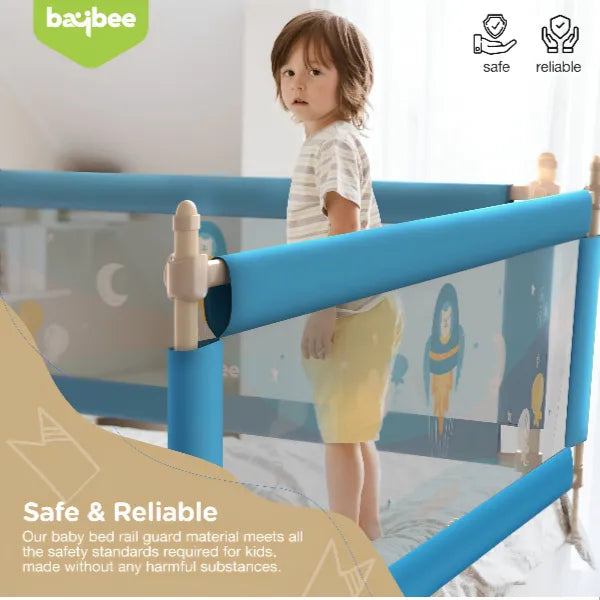 درابزين سرير الأطفال المحمول من BAYBEE لحماية الأطفال الصغار - أزرق