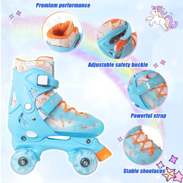 4-wheels Roller Skate Shoes For Kids-Light Up Wheel- Extra Small Size- Blue Color alternate