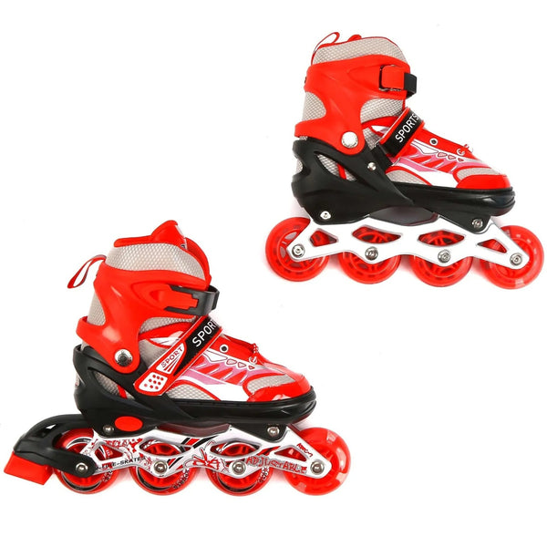 Adjustable Inline Roller Skates Set With Helmet, Protective Pads & Light-Up Wheels – Size 39–43