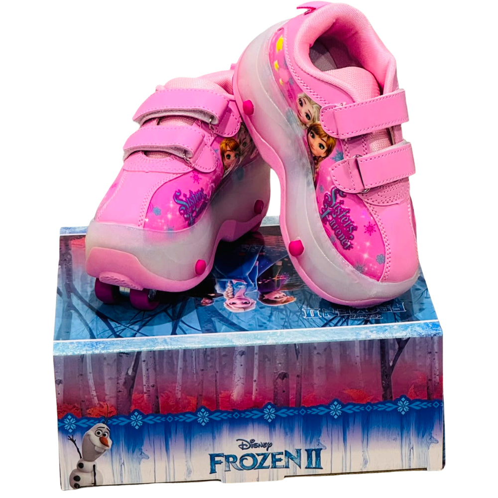 Disney Frozen 2-In-1 Light Up Skating Shoes With Double Wheels-34 Size