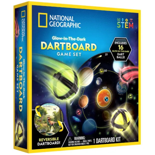 National Geographic Glow-In-The-Dark Dartboard Game Set