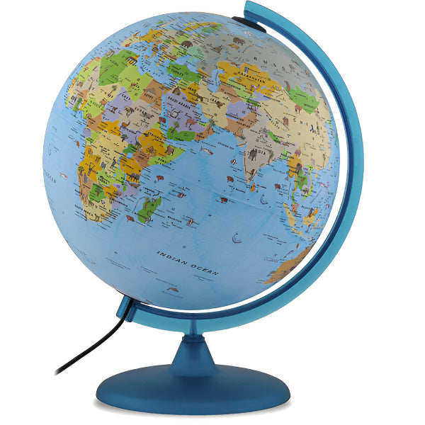 Tecnodidattica Babylon Illuminated and Revolving Globe 12"/30cm Diameter (Blue)