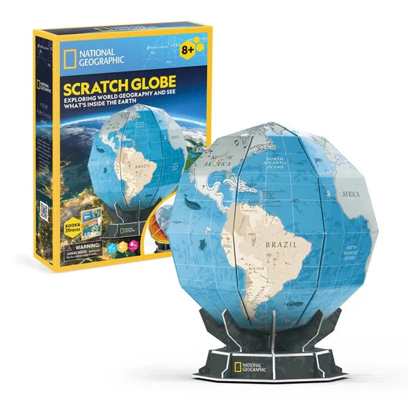 National Geographic Scratch Globe Stem Kit, Build Your Own Educational Globe, Age 8+