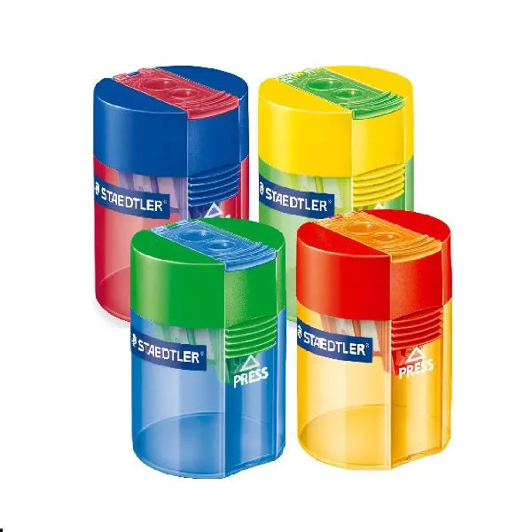 Staedtler Round Tub Double Sharpener – Assorted Colours, 1 Piece
