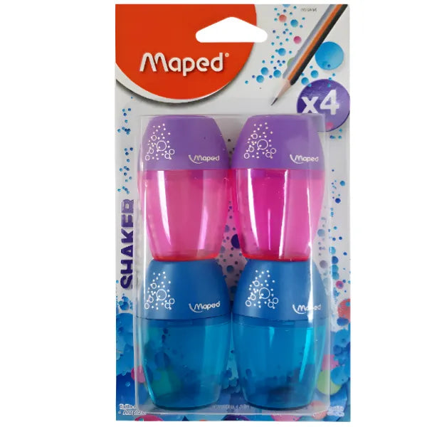 Maped Shaker One Hole Pencil Sharpeners Multicolor Pack Of 4