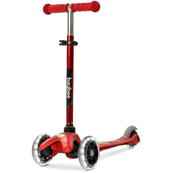 Baybee Mini Height Adjustable 3 Wheel Zapper Kick Scooter for Kids-Red