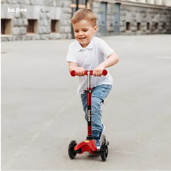 Baybee Mini Height Adjustable 3 Wheel Zapper Kick Scooter for Kids-Red alternate