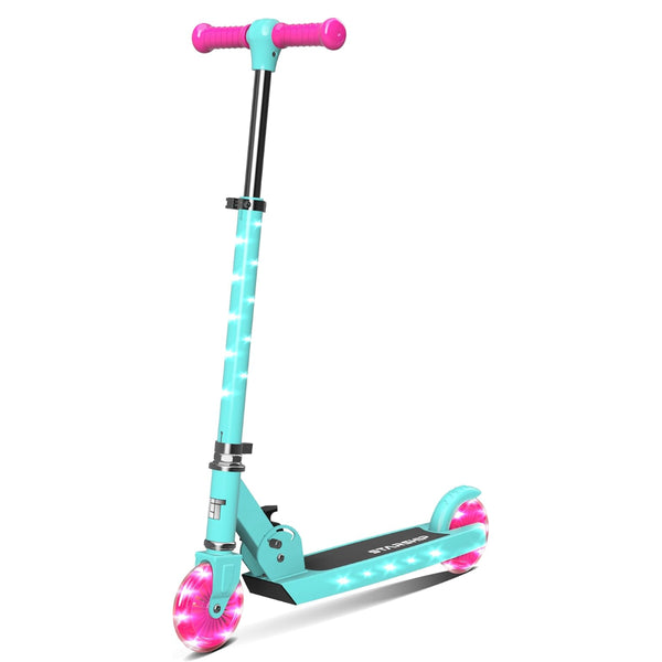 Spartan Lit Starship 2-Wheel Led Kick Scooter – Bright Turquoise