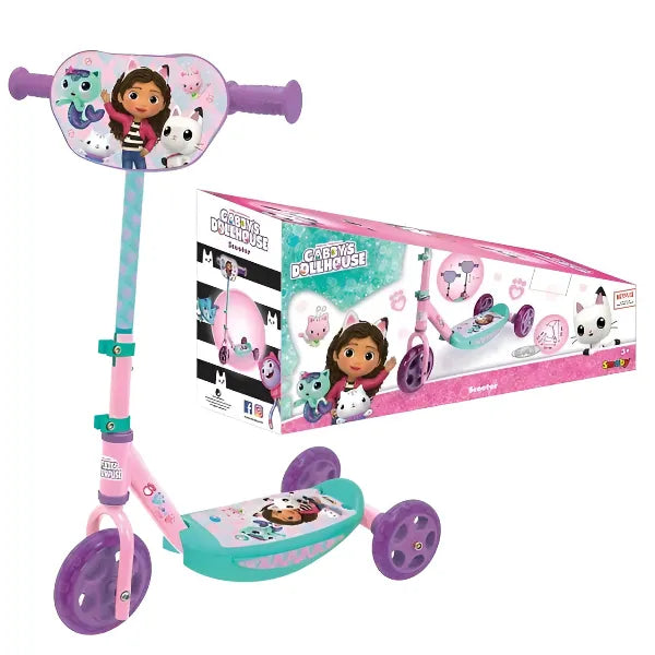 Gabby’s Dollhouse 3-Wheel Scooter for Kids – Manual Ride-On Fun