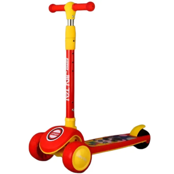 Foldable 3 Wheel Scooter Ride-On Light And Music-Red