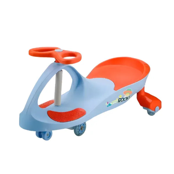 Butterfly Steering Wheel Swing Car With LED Wheels Ride On   -Blue Colour
