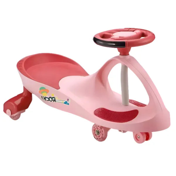 Kid's Swing Car With Light & Music  Ride On Pink