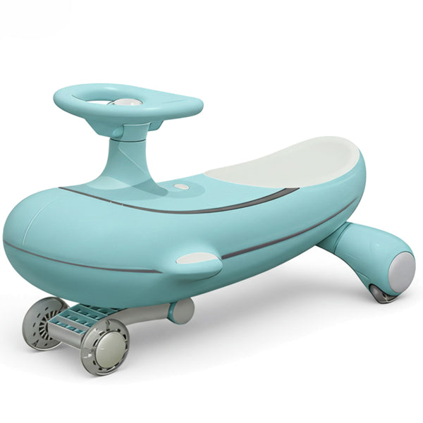 Whale Baby Swing Car With Lights & Music-Blue