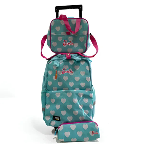 Barbie Love Design Trolley Bag With Backpack-3 Pieces Set
