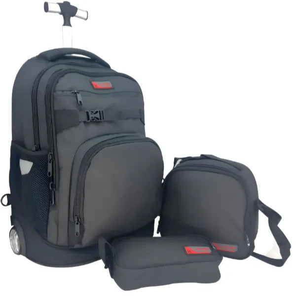 I-kola Latest Edition  Black Colour Small Wheel Trolley Backpack Bag 18 Inch -3 Pieces Set