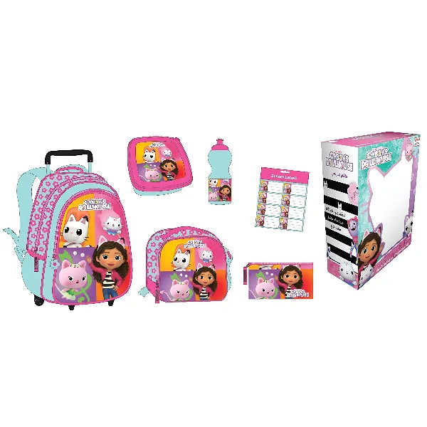 Gabby's Doll House - 6-in-1 Trolley Back Pack Set - 16-inches