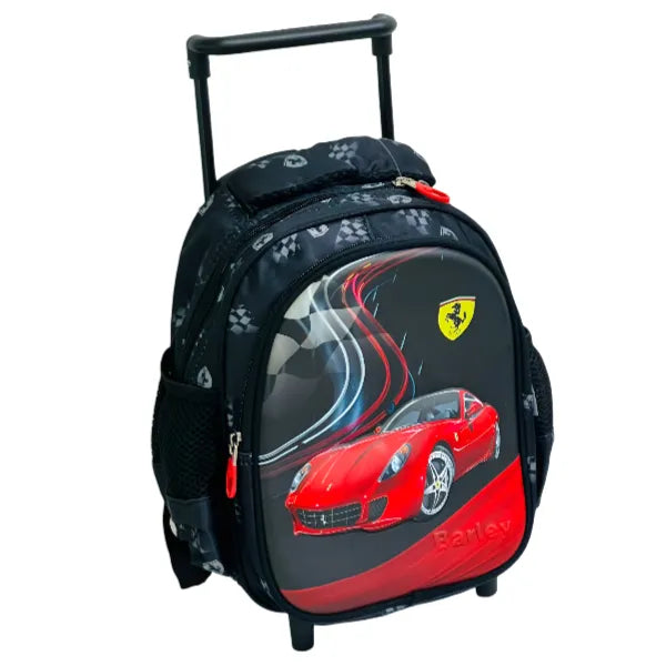 I-Kola 3D Car printed Small Wheel Trolley Backpack Bag-12 Inch