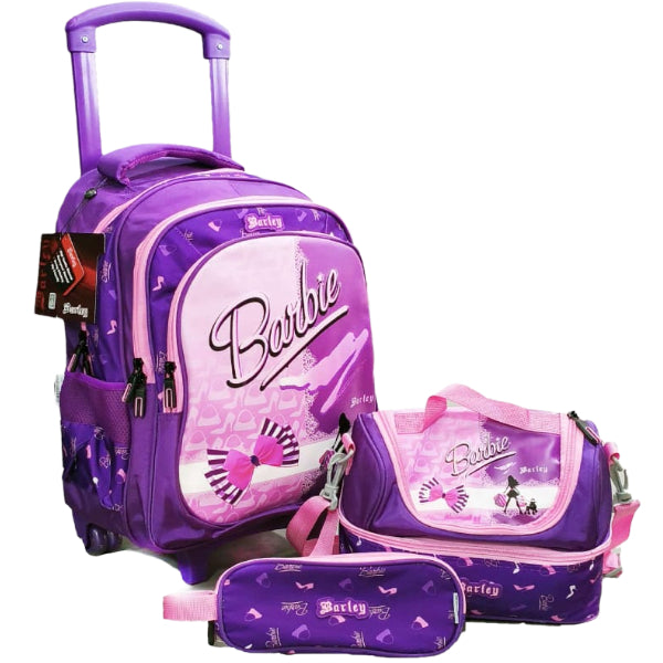 Barley Barbie Design School Trolley Bag With Lunch Bag & Pencil Case