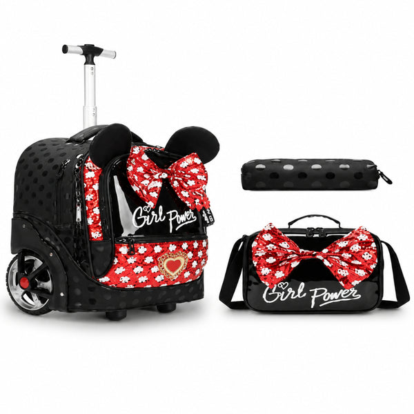 Minnie Mouse Big-Wheel Trolley School Bag Set – 18 Inch