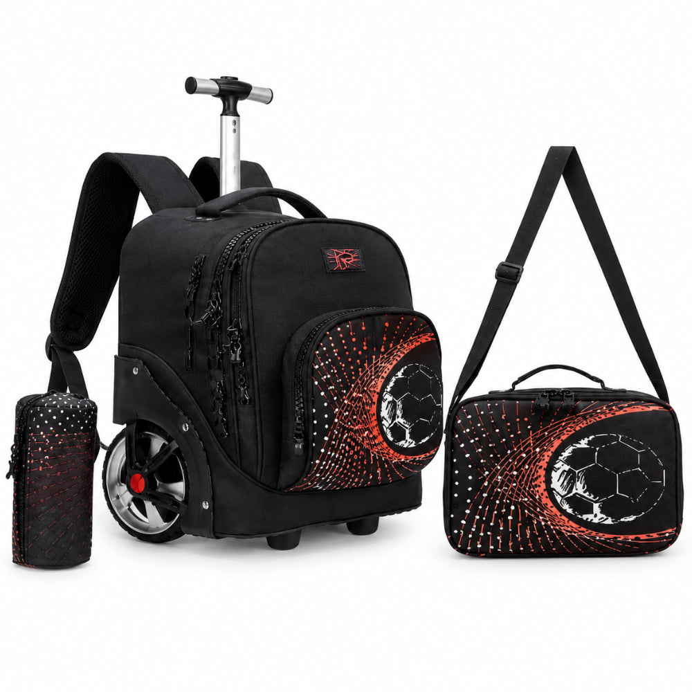 Soccer Theme Big-Wheel Trolley School Bag Set – 18 Inch