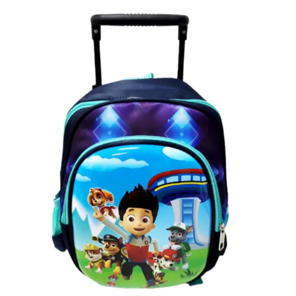 Paw Patrol Themed Small Wheel Trolley Backpack Bag For Boys-12 Inch