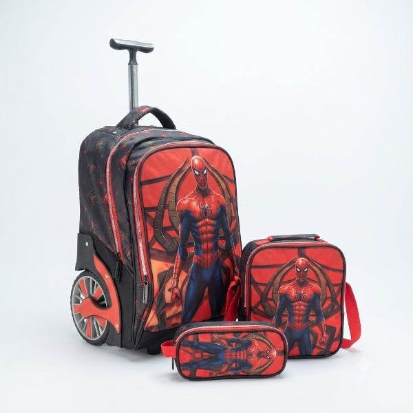 I-Kola Spider Design 18 Inch Trolley School Bag Set