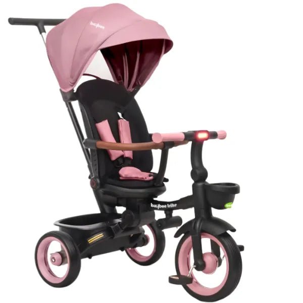 Baybee Cozy 7 in 1 Convertible Tricycle for Kids-with Parental Push Handle-Pink