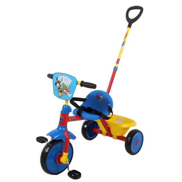 Disney Mickey Mouse Kids Ride-on Tricycle For Kids- With Push Handle And Multi Storage Tray