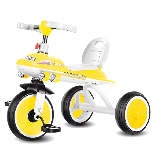 Kids Airplane Tricycle With Music & Lights- Yellow