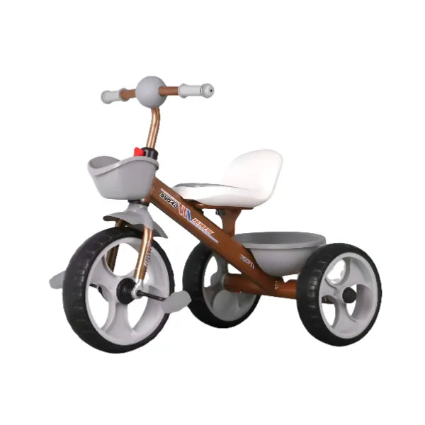 Kids Cycle Tricycle With Multi Storage Tray-Brown Color