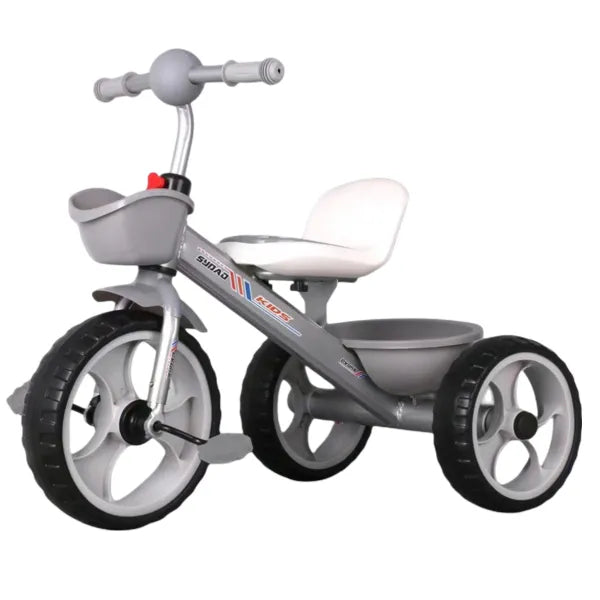 Kids Cycle Tricycle With Multi Storage Tray- Grey Color