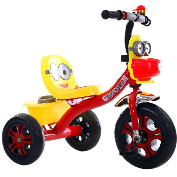 Minions Design Kids Ride-on Tricycle for Kids With Light and Music And  Storage Tray-Yellow