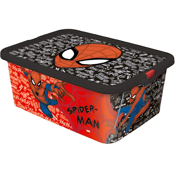 STOR Spiderman Click-Lock Toy Storage Box – 13 Litre